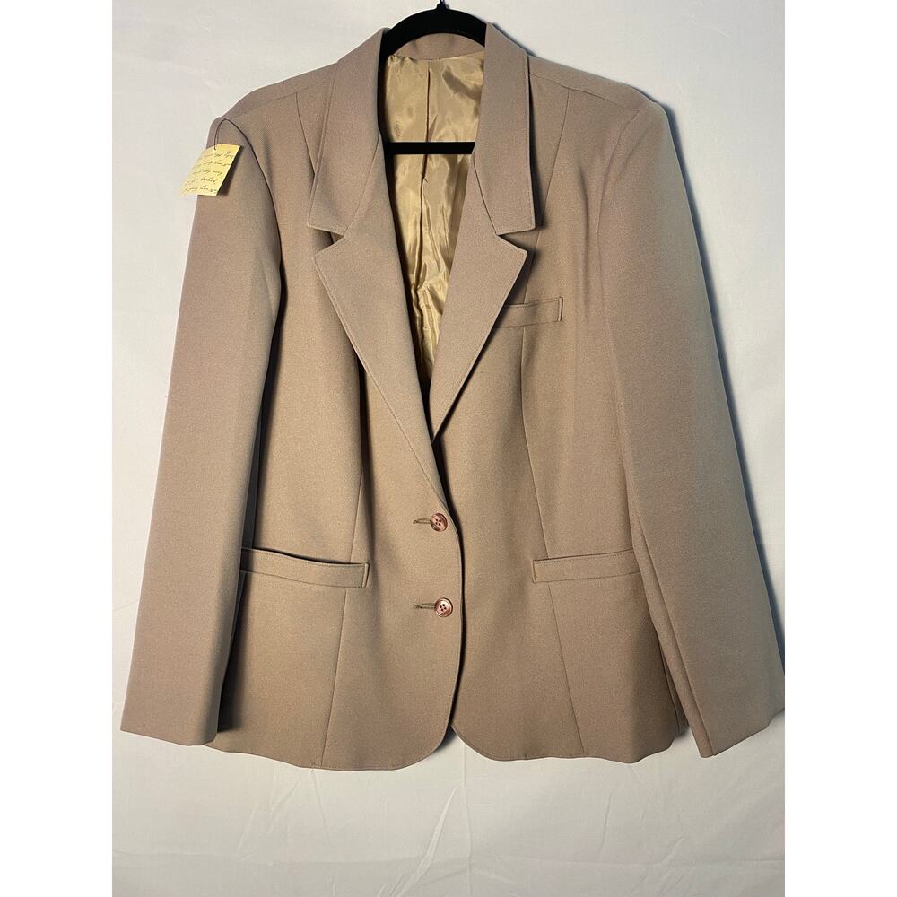 Vintage Sears 60s-70s Beige Two-Buttons Blazer Jacket Womens Medium Career